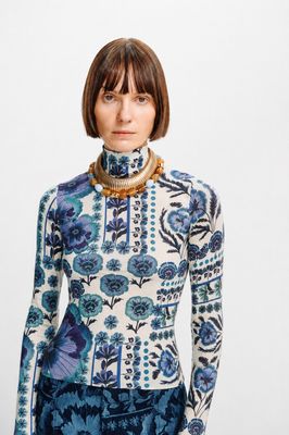 Viento Turtleneck Floral Blue