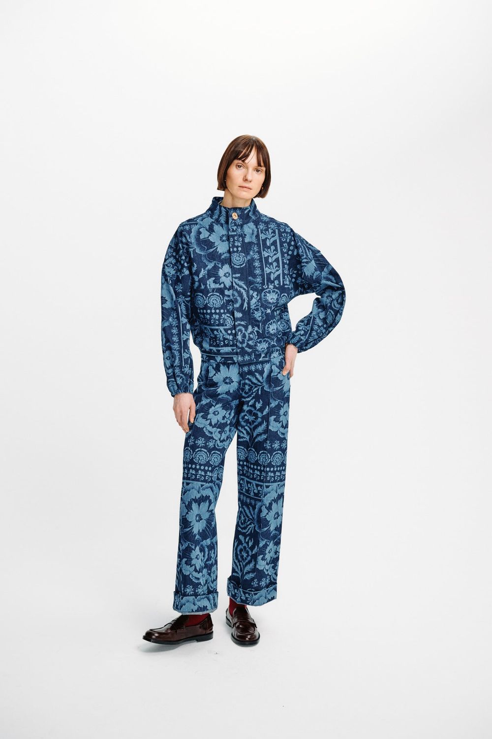 Ezra Pant Denim Flower