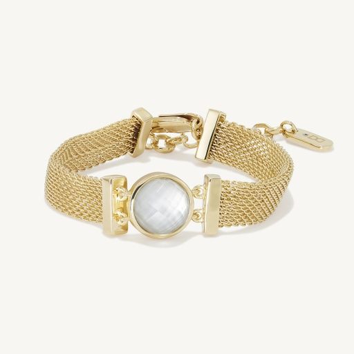GALLERIA CHAIN BRACELET, Colour: IRIDESCENT PEARL/GOLD