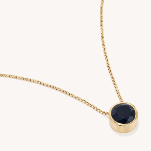 SIGNATURE MIDI PENDANT, Colour: BLACK ONYX/GOLD