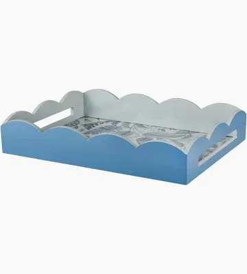 PB Scallop Tray Blue 43x33cm