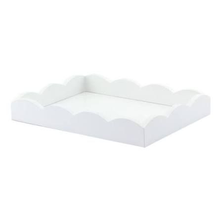 17x13 Scalloped Tray White