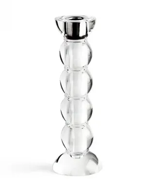 Icy Bobbin Candlestick Clear 14cm