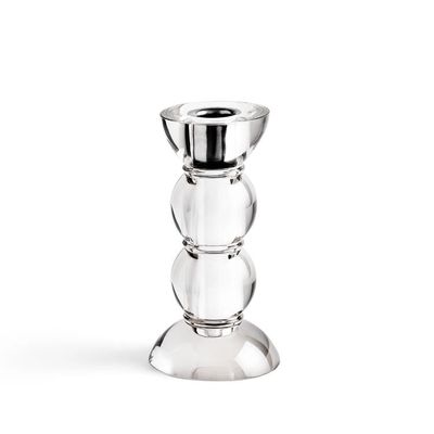 Icy Bobbin Candlestick Clear 14cm