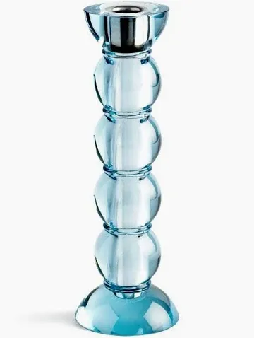 Icy Bobbin Candlestick Blue 23cm