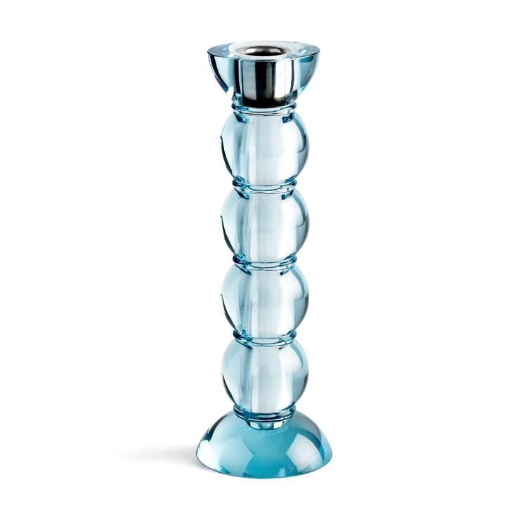 Icy Bobbin Candlestick Blue 23cm