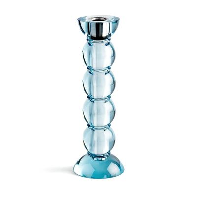 Icy Bobbin Candlestick Blue 23cm