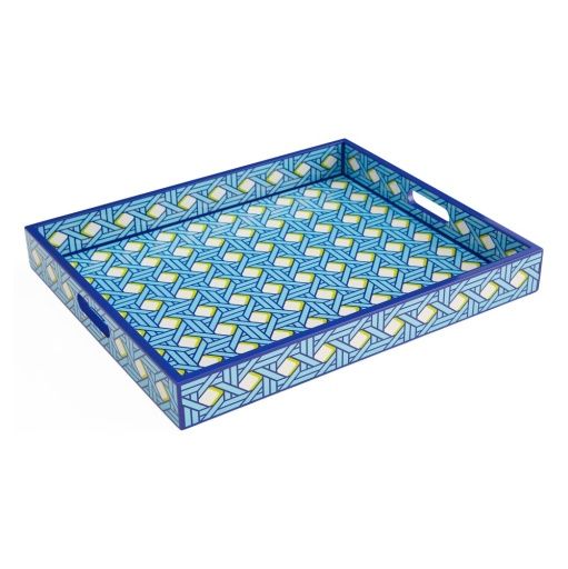 BASKETWEAVE LACQUER TRAY - 34482