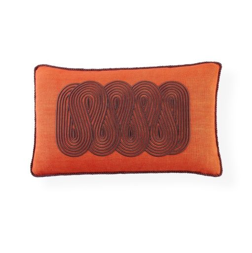 US KIT POMPIDOU PATH PILLOW - ORANGE/CHOCOLATE - 12" X 20" - (33740/25085) - 33741