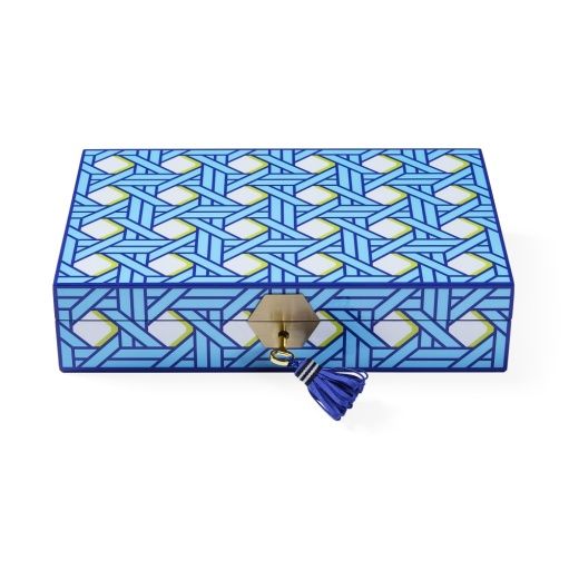BASKETWEAVE LACQUER JEWELRY BOX - 34484
