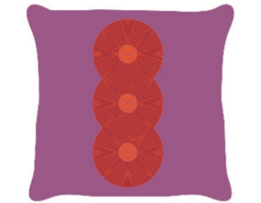 US KIT POMPIDOU LOOPS PILLOW - AMETHYST/TANGERINE - 20" X 20" - (33734/3294) - 33735