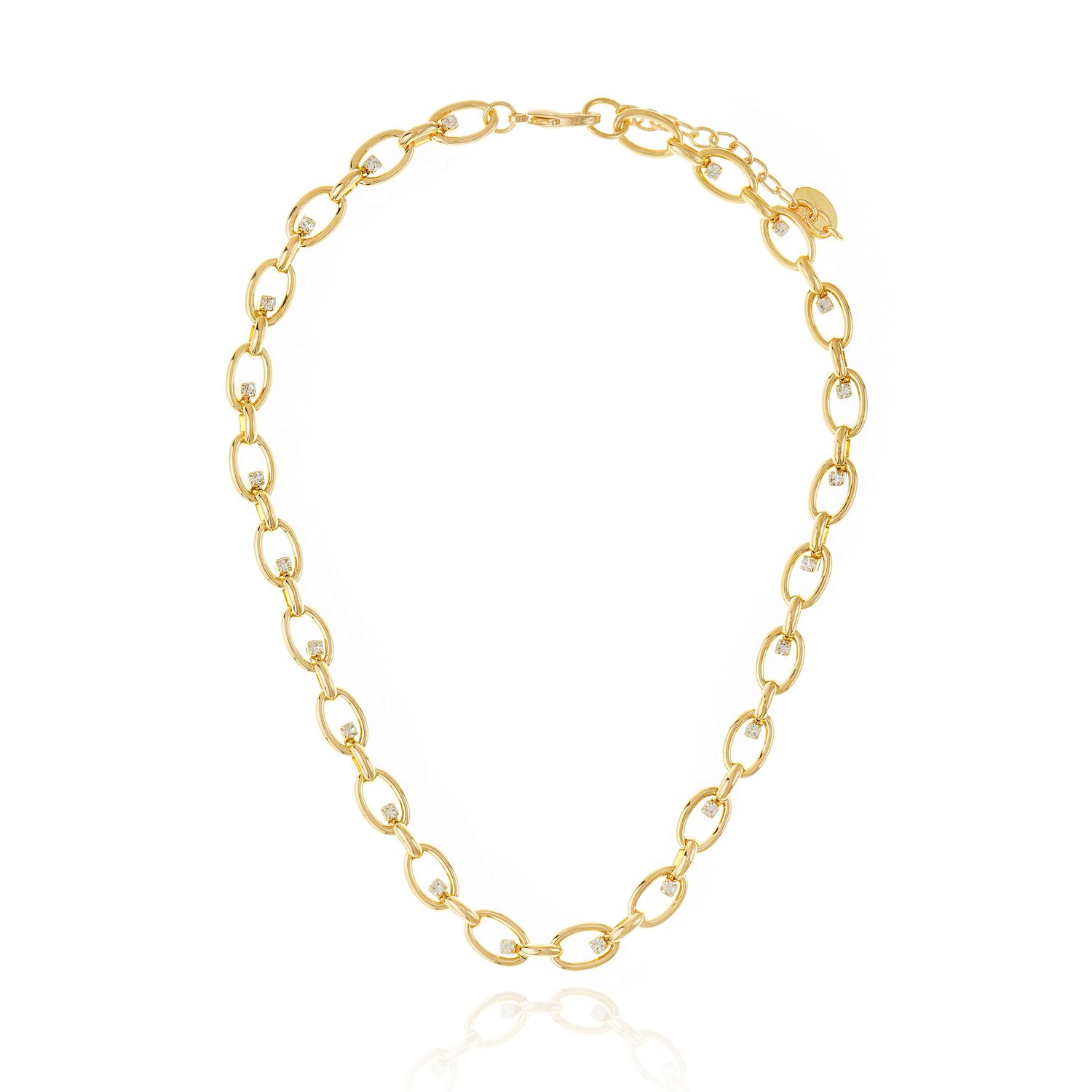 Lucia Crystal Necklace Gold