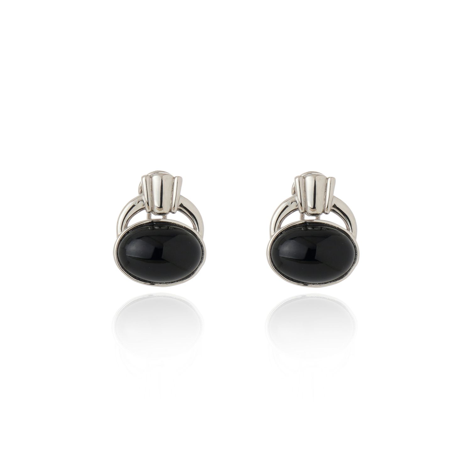 Capri Earrings Black Agate Gold