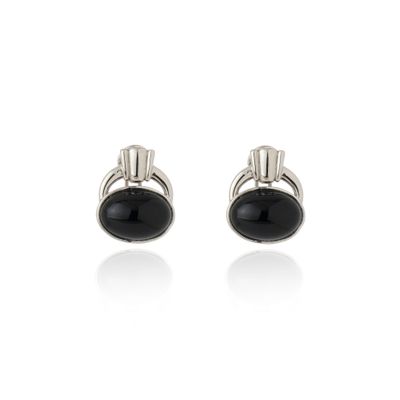 Capri Earrings Black Agate Gold