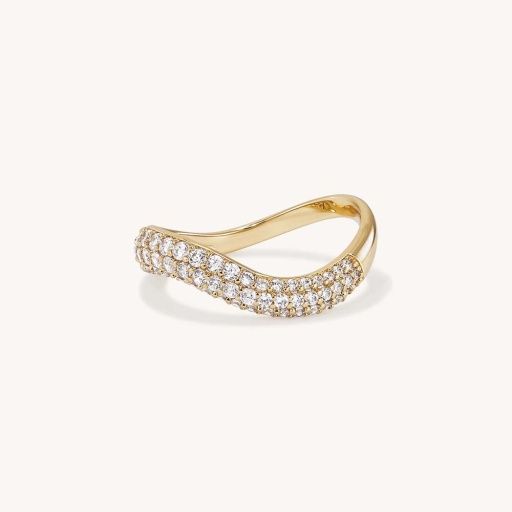 CELESTE RING, Colour: WHITE CZ/GOLD, Size: 8