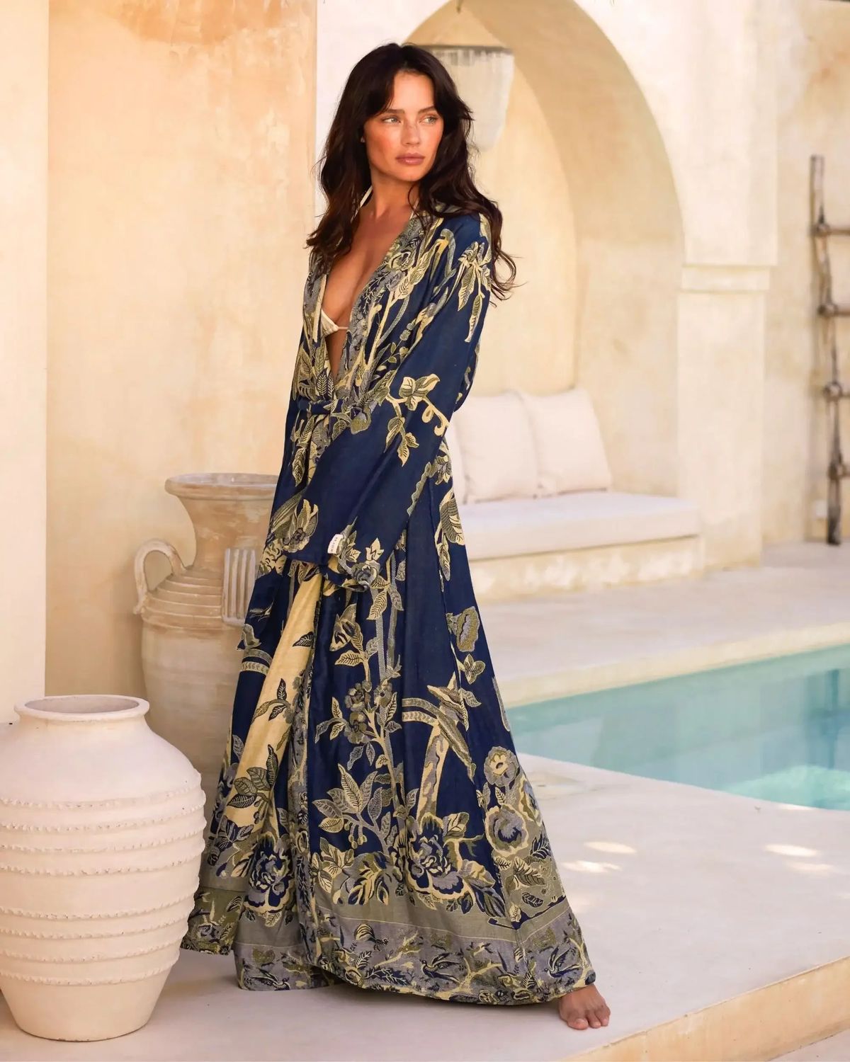 Deep Blue Sea Maxi Kaftan