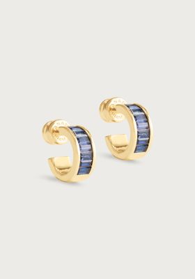 Celeste Huggie Hoops, Blue