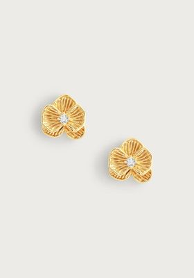 Orchid Gold Stud Earrings