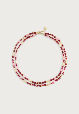 Milos Beaded Necklace - Lilac