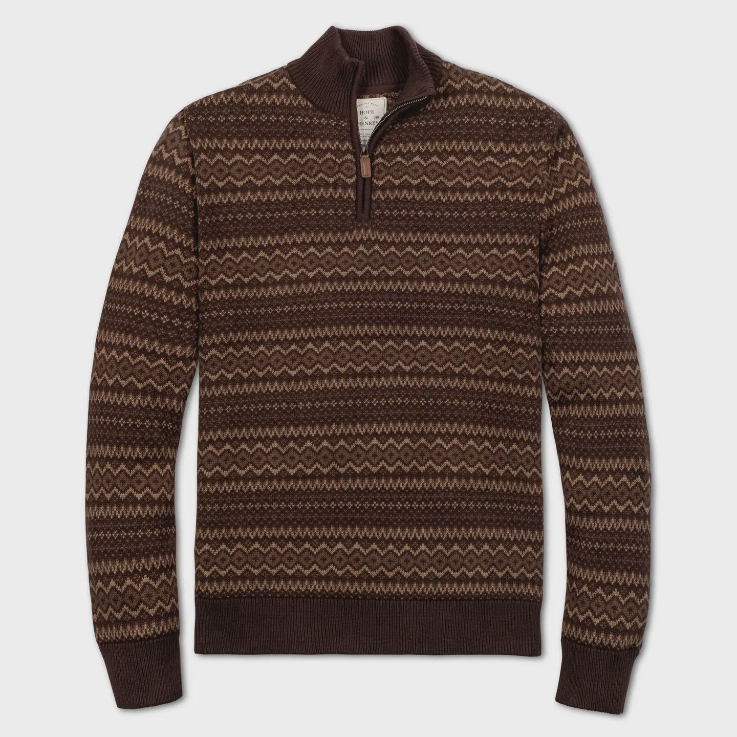 Brown Organic Half Zip Pullover