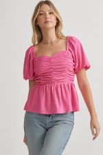 T22292 PINK SHORT SLEEVE TOP