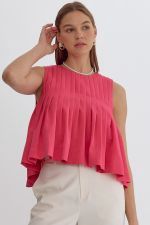 T22833 FUCHSIA WOMENS SLEEVELESS TOP
