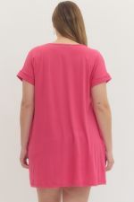 4576P V-NECK  MINI DRESS