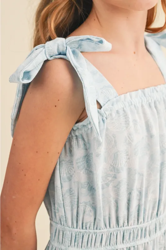 Tween Blue Strappy Juliette Waist Midi Dress