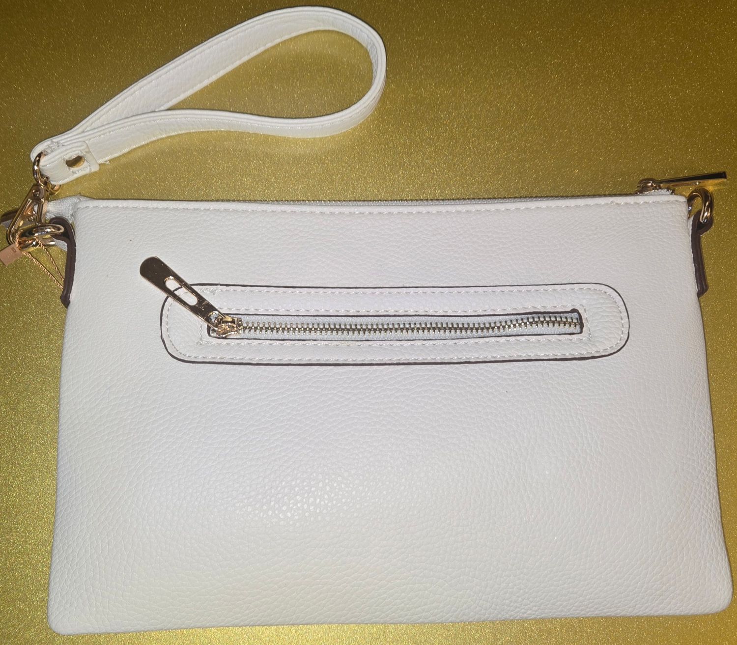 Cali White Leather Crossbody Purse