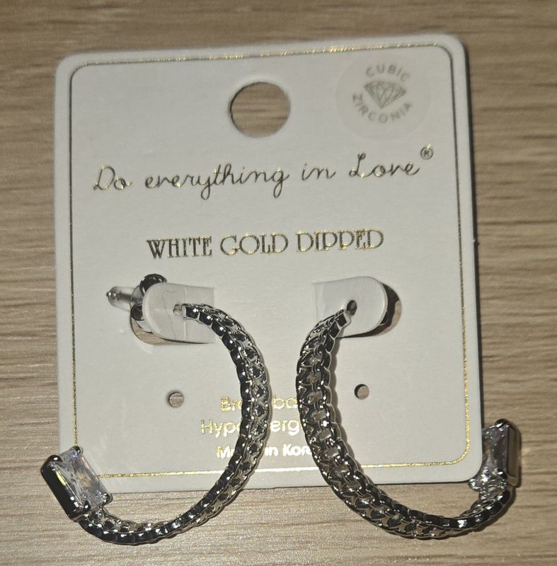 White Gold Dipped Earrings