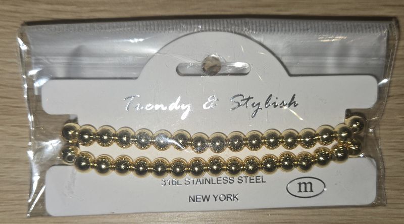 Gold Beaded Bracelets 2 Strands