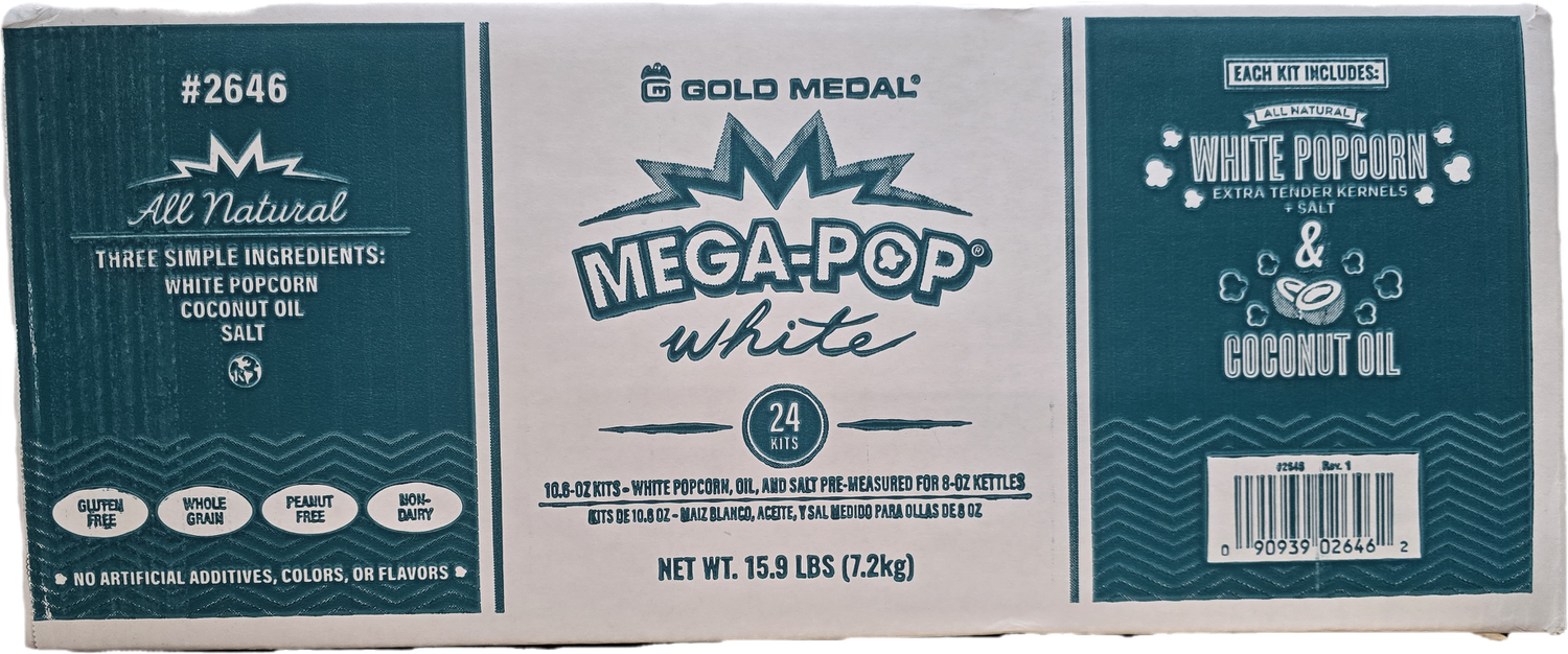 White - 8oz Popcorn Kits - CASE
