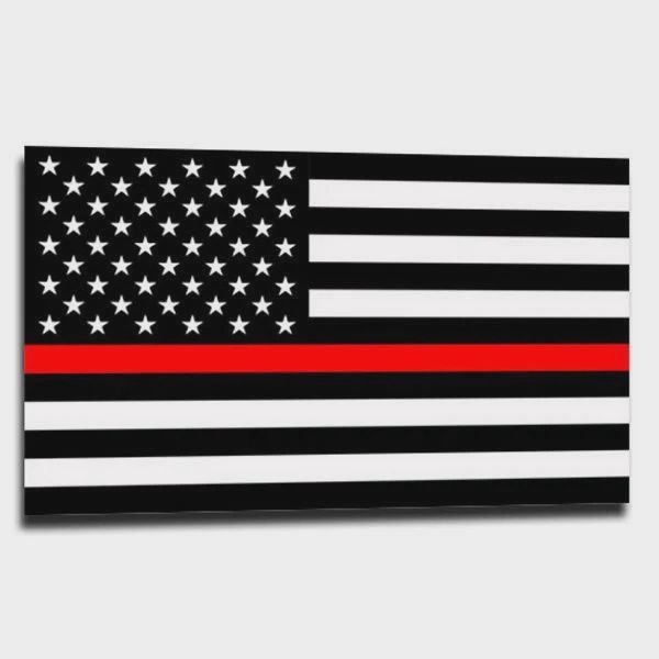 Thin Red Line American Flag Sticker 4.5"x6.5"