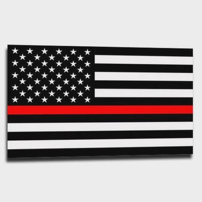 Thin Red Line American Flag Sticker 4.5"x6.5"