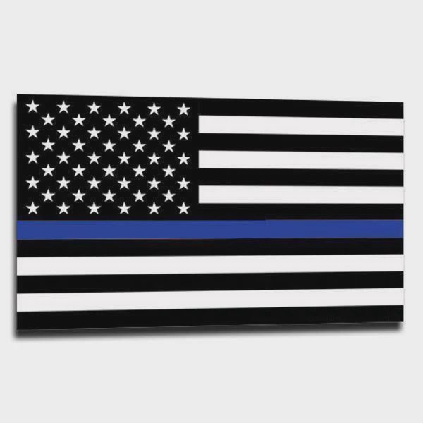 Thin Blue Line American Flag Sticker 2.5"x4.5"