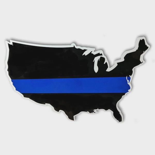 USA Thin Blue Line Sticker - 3 x 5 Inches