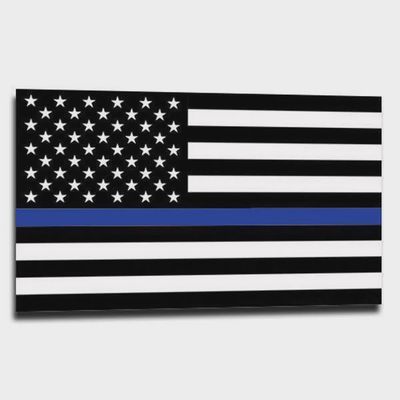 Thin Blue Line American Flag Sticker 4"x6"