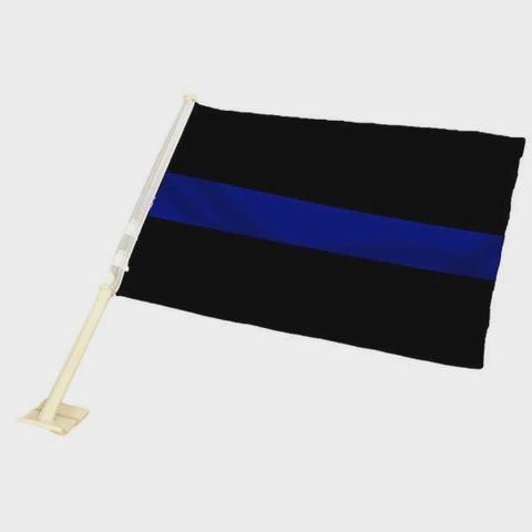 Thin Blue Line Memorial Car Flag
