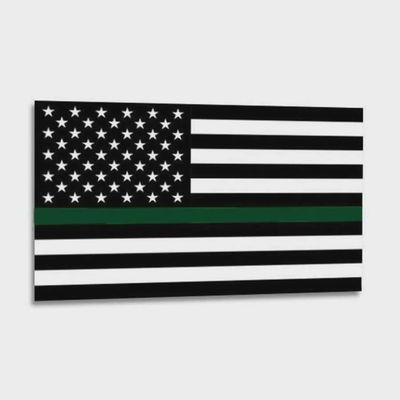 Thin Green Line American Flag Sticker - 2.5 x 4.5 Inches