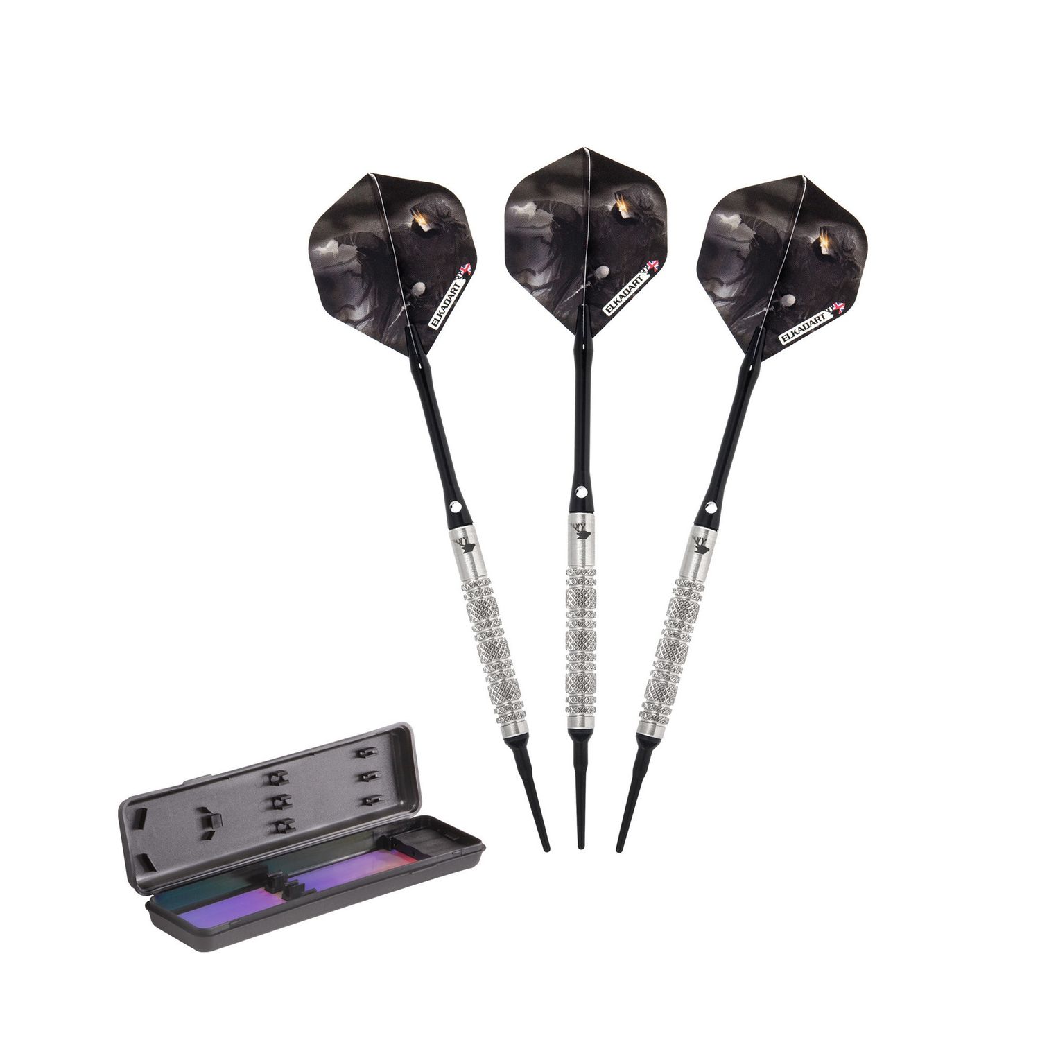 Elkadart Wizard 80% Tungsten Soft Tip Darts Knurled and Ringed Barrel 18 Grams