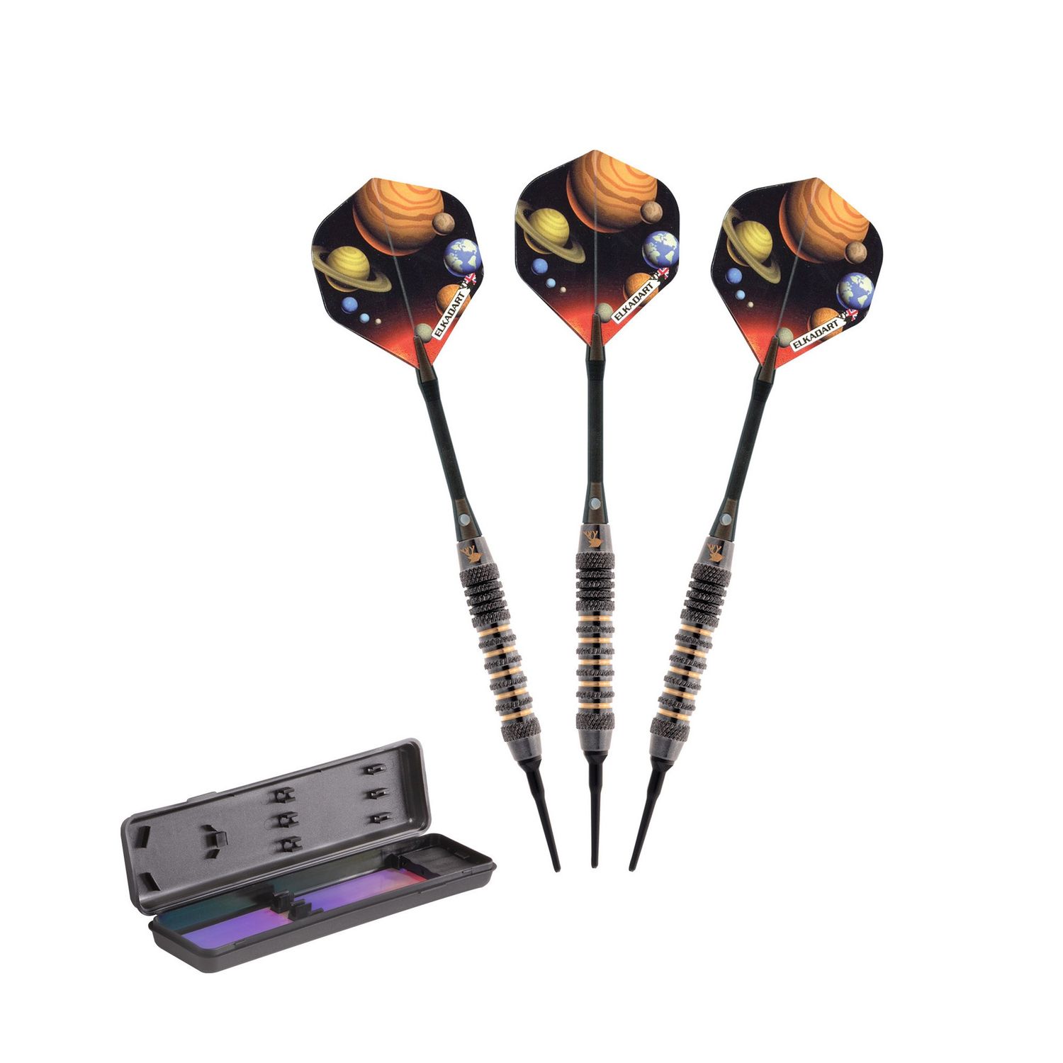 Elkadart Orbital Soft Tip Darts Knurl Ringed Barrel 16 Grams