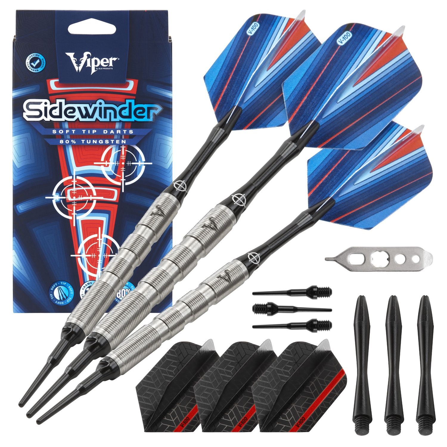 Viper Sidewinder 80% Tungsten Soft Tip Darts Ringed Barrel 18 Grams