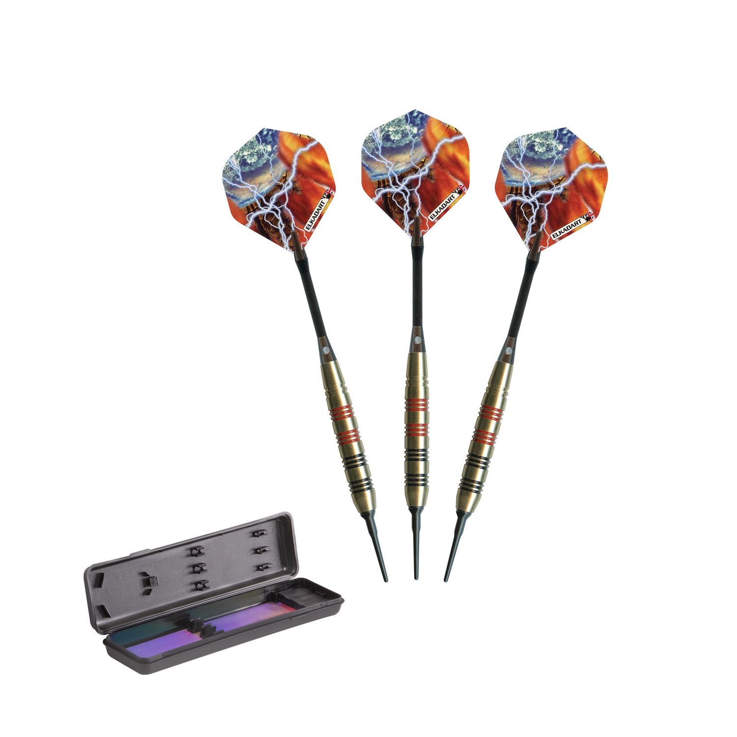 Elkadart Storm Soft Tip Darts Black and Red Rings 18 Grams