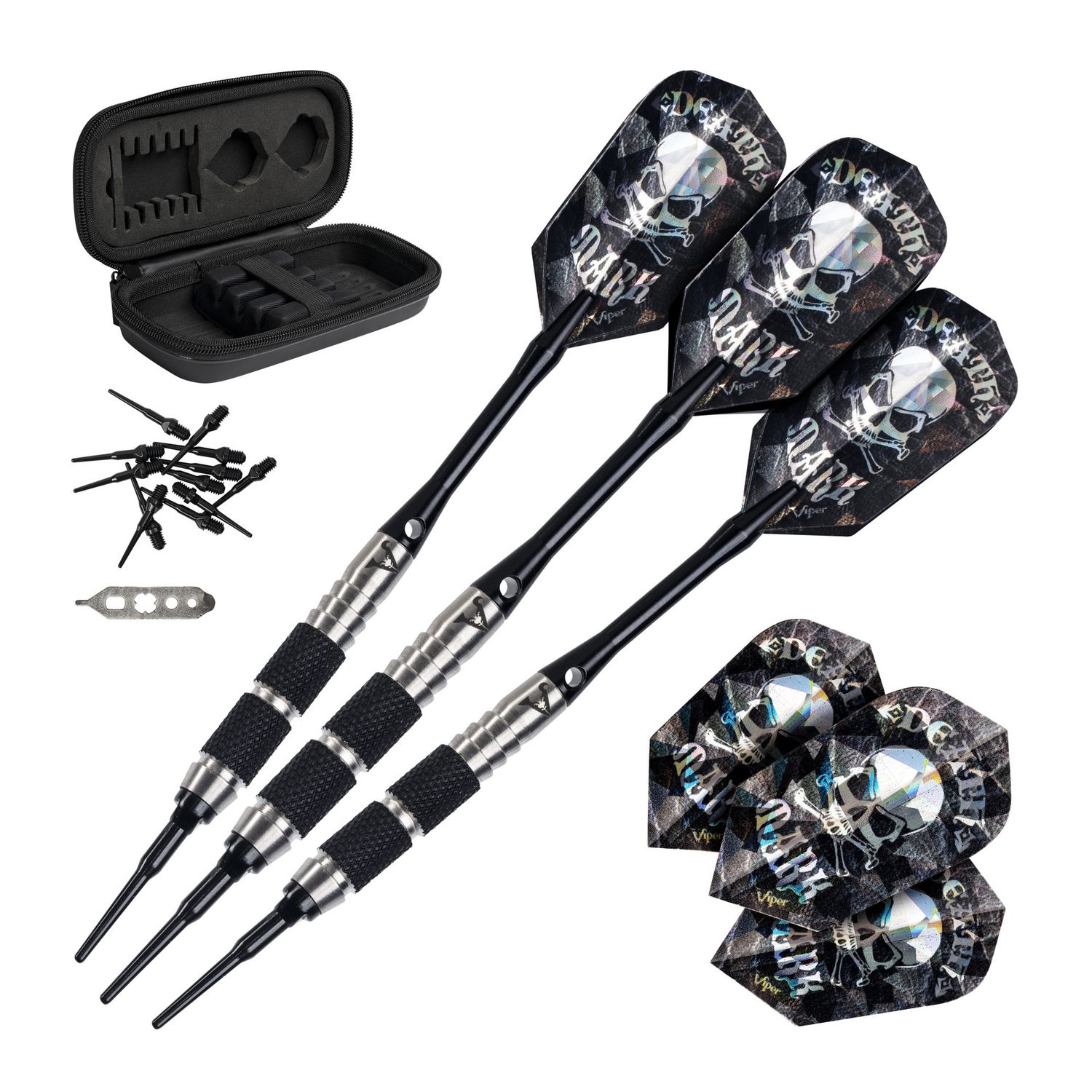 Viper Desperado 80% Tungsten Death Mark Soft Tip Darts 2 Knurled Rings 18 Grams