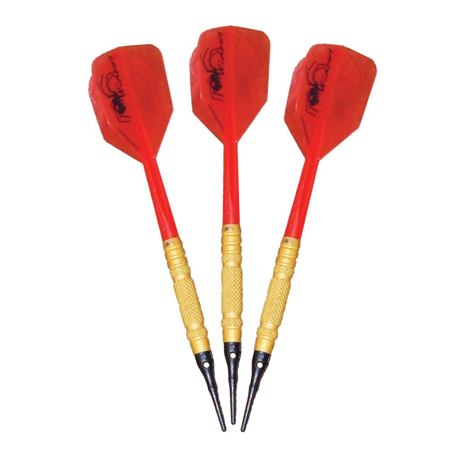 Laserdarts Gold Widows 90% Tungsten Knurled Soft Tip Darts 18 Grams