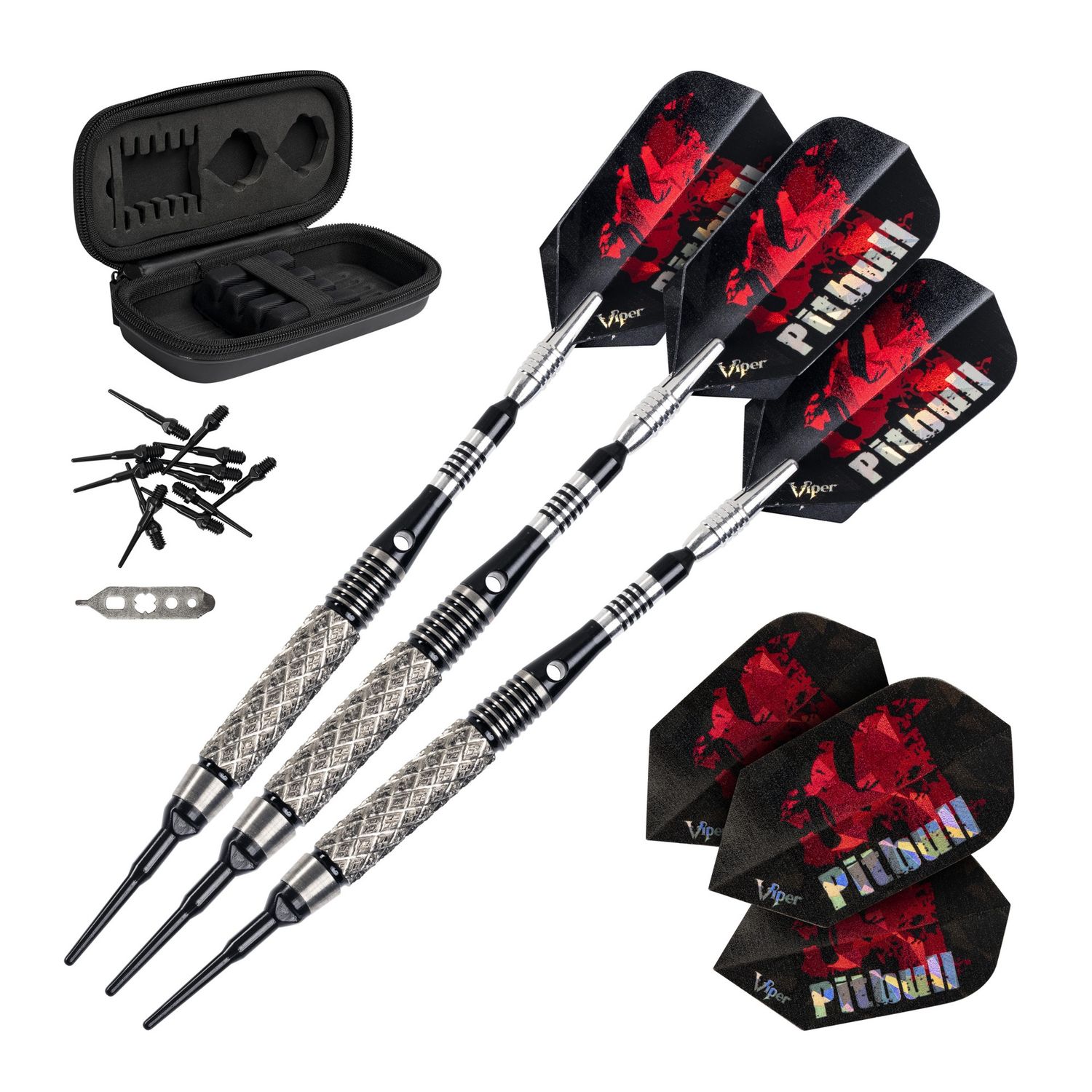 Viper Pitbull 90% Tungsten Soft Tip Darts Diamond Cut Barrel 18 Grams