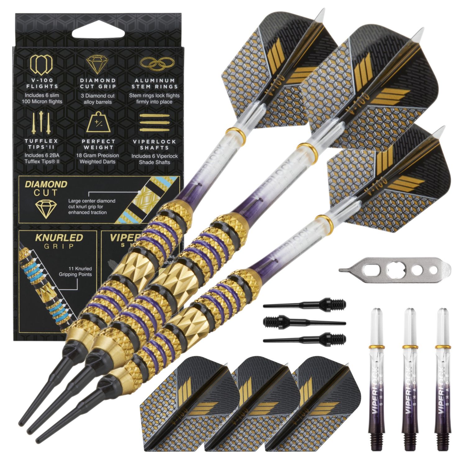 Viper Wizard Purple/Black Soft Tip Darts 18 Grams