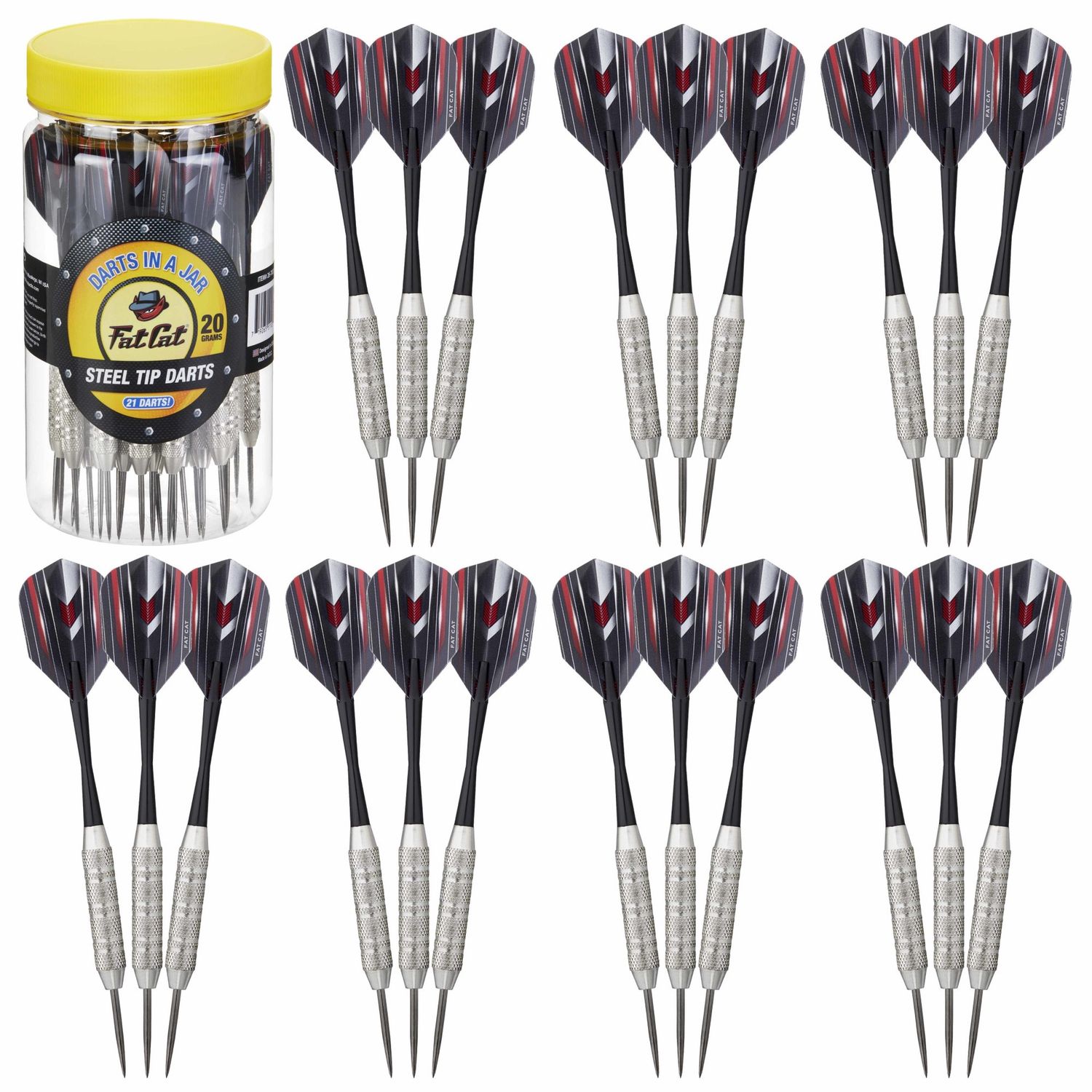 Fat Cat 21 Darts in a Jar Steel Tip 20 Grams