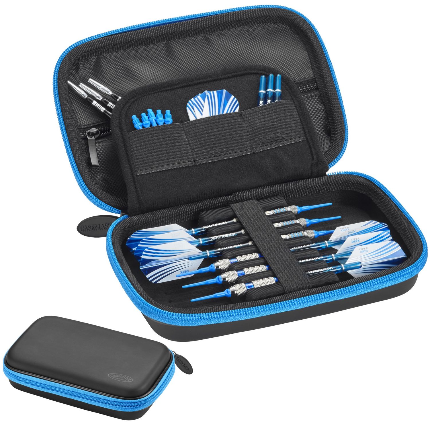 Casemaster Sentinel Dart Case with Blue Zipper