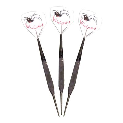 Laserdarts Black Widows 90% Tungsten Steel Tip Darts 28 Grams Knurled